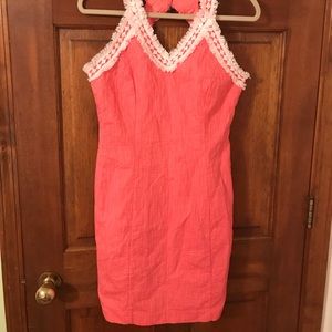 summer dark coral dress
